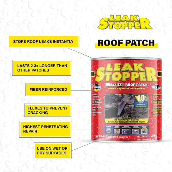 Leak Stopper Rubberized Roof Patch 1 Gallon 