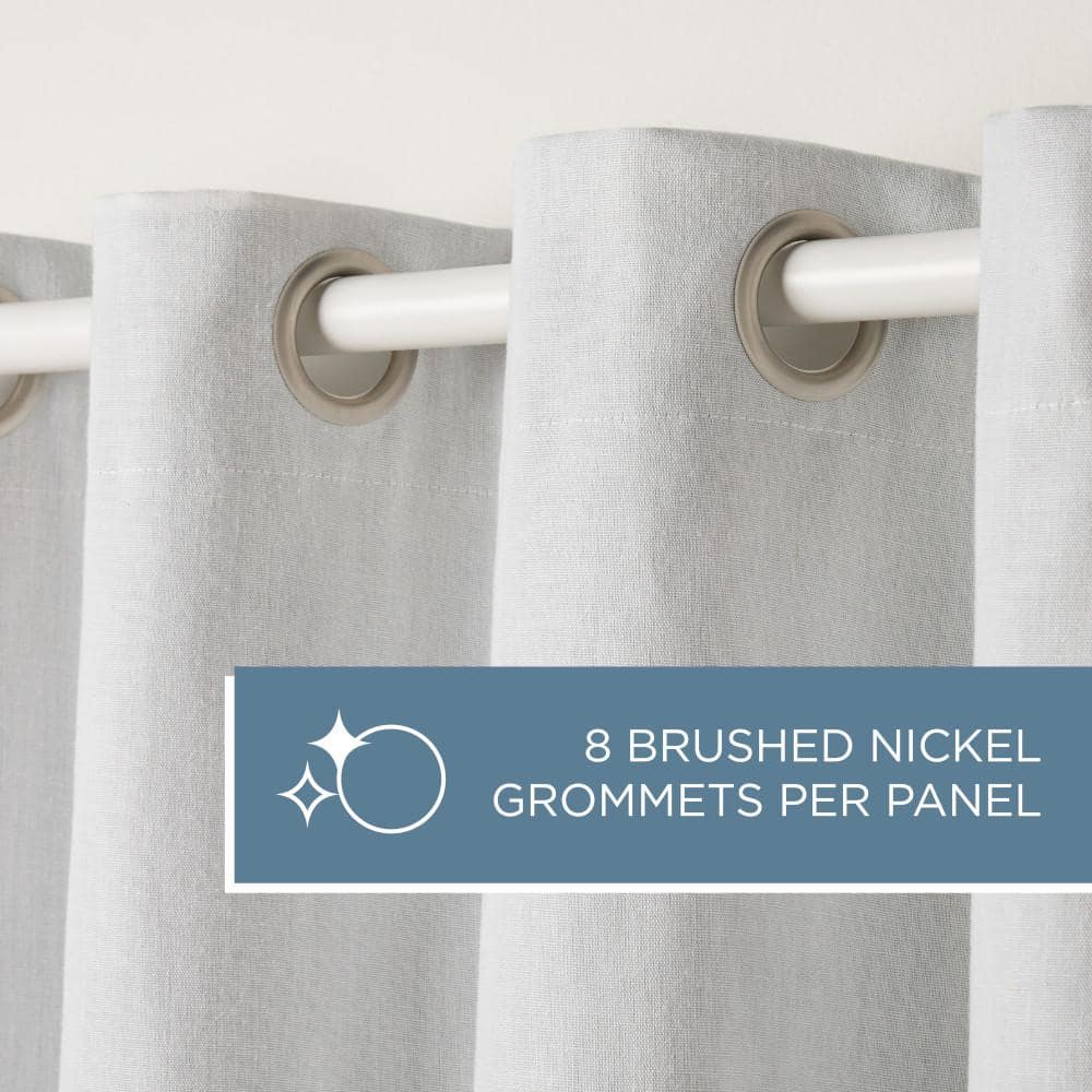 Ivory Linen Texture Blackout Grommet Window Panels, 50" x 84"