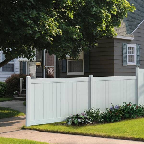 Veranda Pro Series 5 Ft H X 8 Ft W White Vinyl Woodbridge Privacy Fence Panel 144728 The Home Depot Veranda Pro Series 5 Ft H X 8 Ft W White Vinyl Woodbridge Privacy Fence Panel 144728 The Home Depot