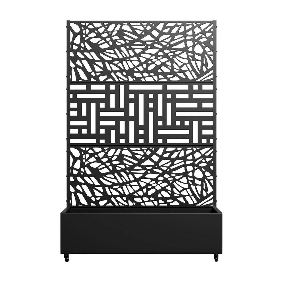 6 ft. H x 4 ft. W Metal Planter Box Privacy Screen Garden Bed With Trellis And Wheels Black Set of 2 price history on PriceWatchPro