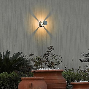 1-Light Marine Grey Outdoor Integrated LED Wall Lantern Sconce