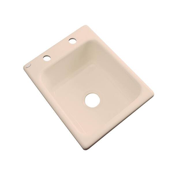 Thermocast Crisfield Pink Acrylic 17 in. 2-Hole Drop-in Bar Sink in Peach Bisque