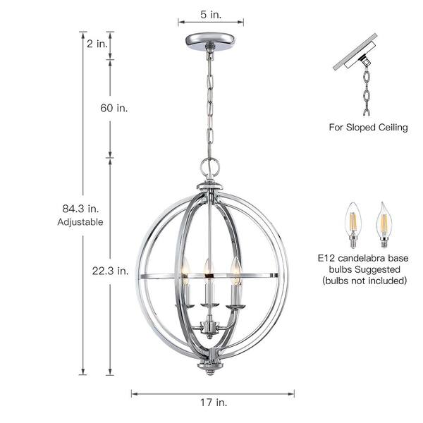 TRUE FINE 24 in. 3-Light Brushed Nickel Modern/Contemporary LED