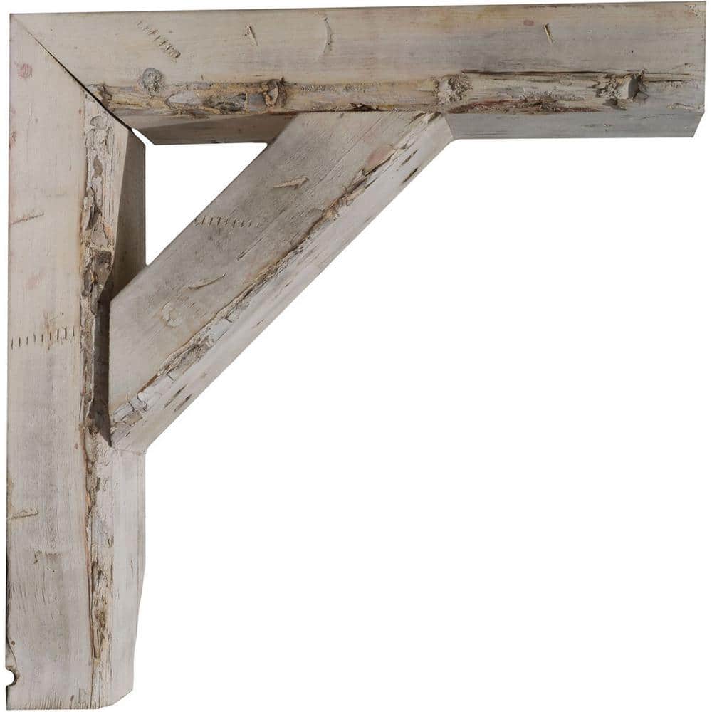 Chalk Dust White Solid Wood Farmhouse Bracket Shelf