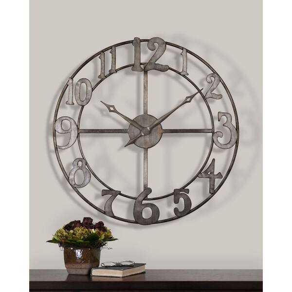Global Direct 32-1/4 in. Open Numerals Round Wall Clock