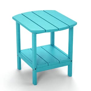 All-Weather Resistant Humidity-Proof Waterproof Lake Blue Rectangular Plastic Outdoor Side Table