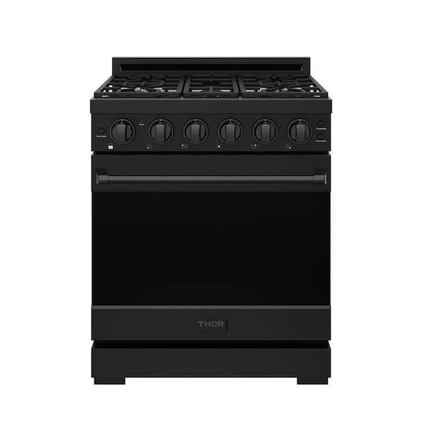 Gordon Ramsay Pro Series 30 in. 5 Burners Freestanding Professional Gas Range in Matte Black With Convection