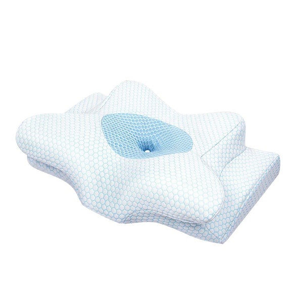 Unbranded Without Pain Cervical Neck Cooling Pillow for Sleeping, Ergonomic Contour Side Sleeper Pillow, Blue