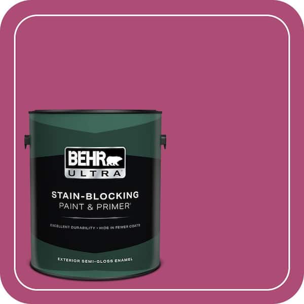 BEHR ULTRA 1 gal. #100B-7 Hot Pink Semi-Gloss Enamel Exterior Paint & Primer