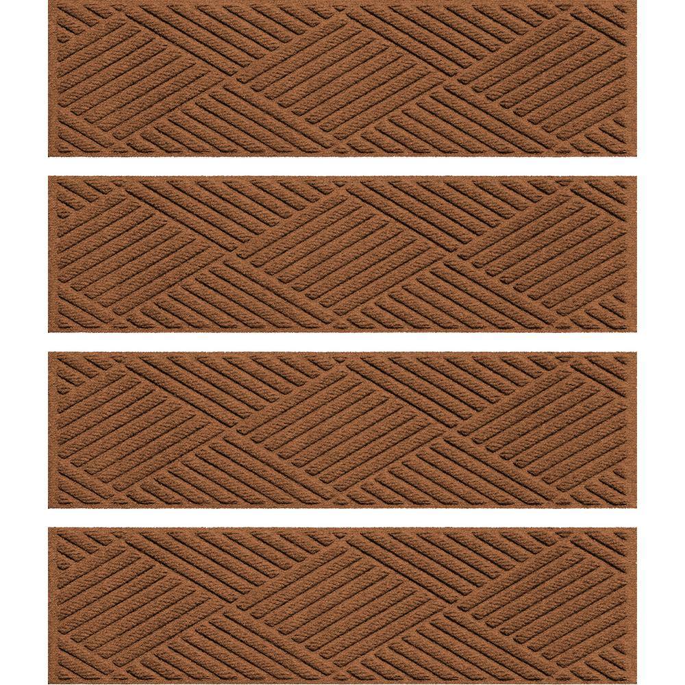 Waterhog Diamonds 8.5 in. x 30 in. PET Polyester Indoor Outdoor Stair Tread