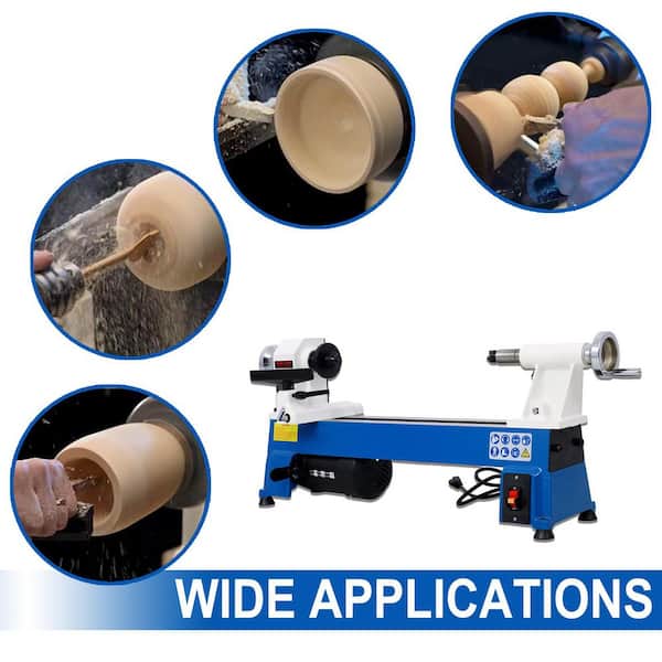 Benchtop Wood Lathe 10 in. x 18 in. Mini Wood Turning Lathe for