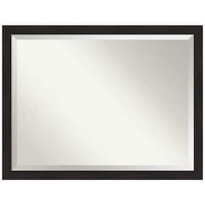 Medium Rectangle Espresso Brown/Tan Beveled Glass Modern Mirror (33.5 in. H x 43.5 in. W)