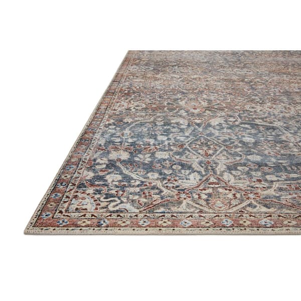Chris Love Julia Jules Denim/Spice 3 ft. 6 in. x 5 ft. 6 in.  Traditional Accent Rug