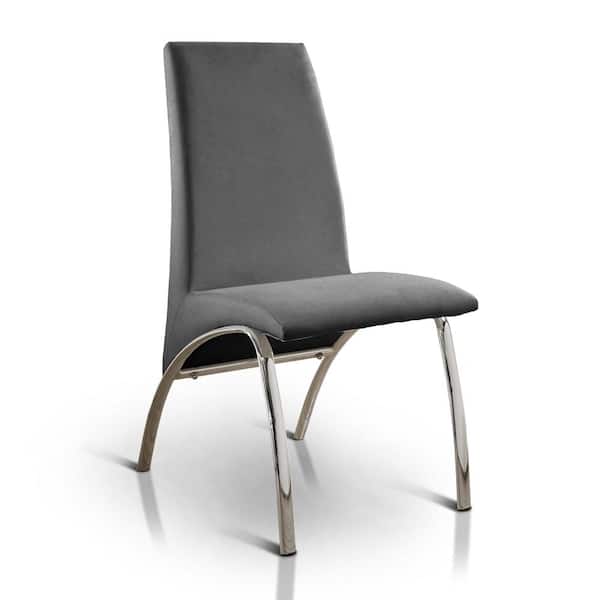 Furniture of America Audna Gray Leatherette Upholstered Dining Chair (Set of 2)