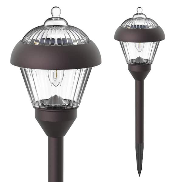 Bronze Metal LED Waterproof Solar Path Light 2 pack