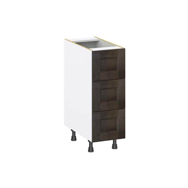 J COLLECTION Lincoln Chestnut Solid Wood Assembled Base Kitchen Cabinet with 3 Inner Drawers (12 in. W X 34.5 in. H X 24 in. D)