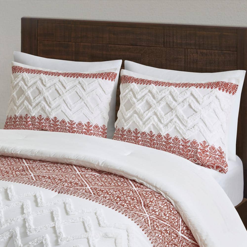 Auburn King Cotton Comforter Set with Chenille Tufting