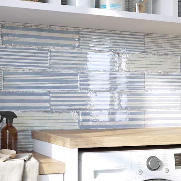 Luca Stria Gio with Antimicrobial Glaze 3 in. x 12 in. Ceramic Wall Tile (7.0 sq. ft. /Case)