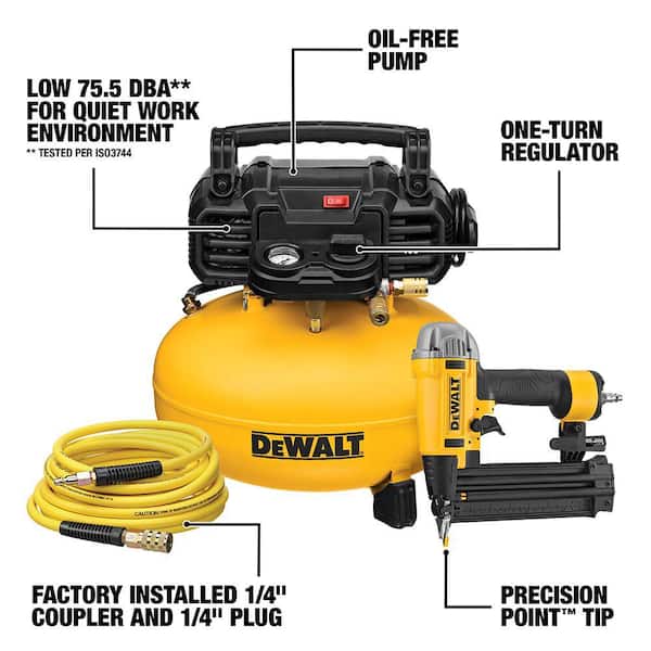 6 Gal. Heavy-Duty Pancake Electric Air Compressor and 18-Gauge Brad Nailer Combo Kit with Bonus Pin Nailer