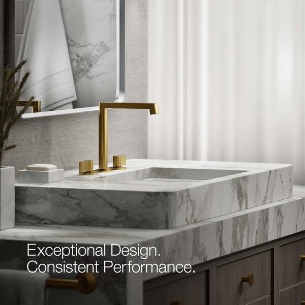 KOHLER Components Bathroom Sink Handles with Lever Design in Vibrant Brushed Moderne Brass