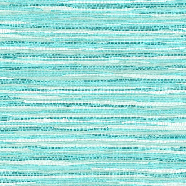 ESTA Home Cabana Turquoise Faux Grasscloth Paper Strippable Wallpaper (Covers 56.4 sq. ft.)
