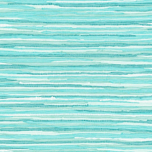Cabana Turquoise Faux Grasscloth Paper Strippable Wallpaper (Covers 56.4 sq. ft.)