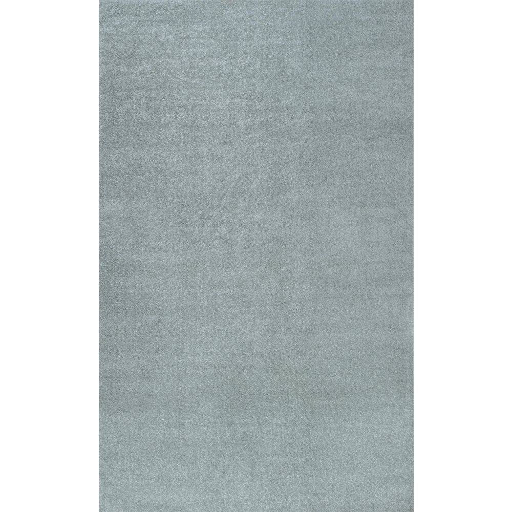 Light Blue Synthetic Low-Pile 8 x 10 Area Rug