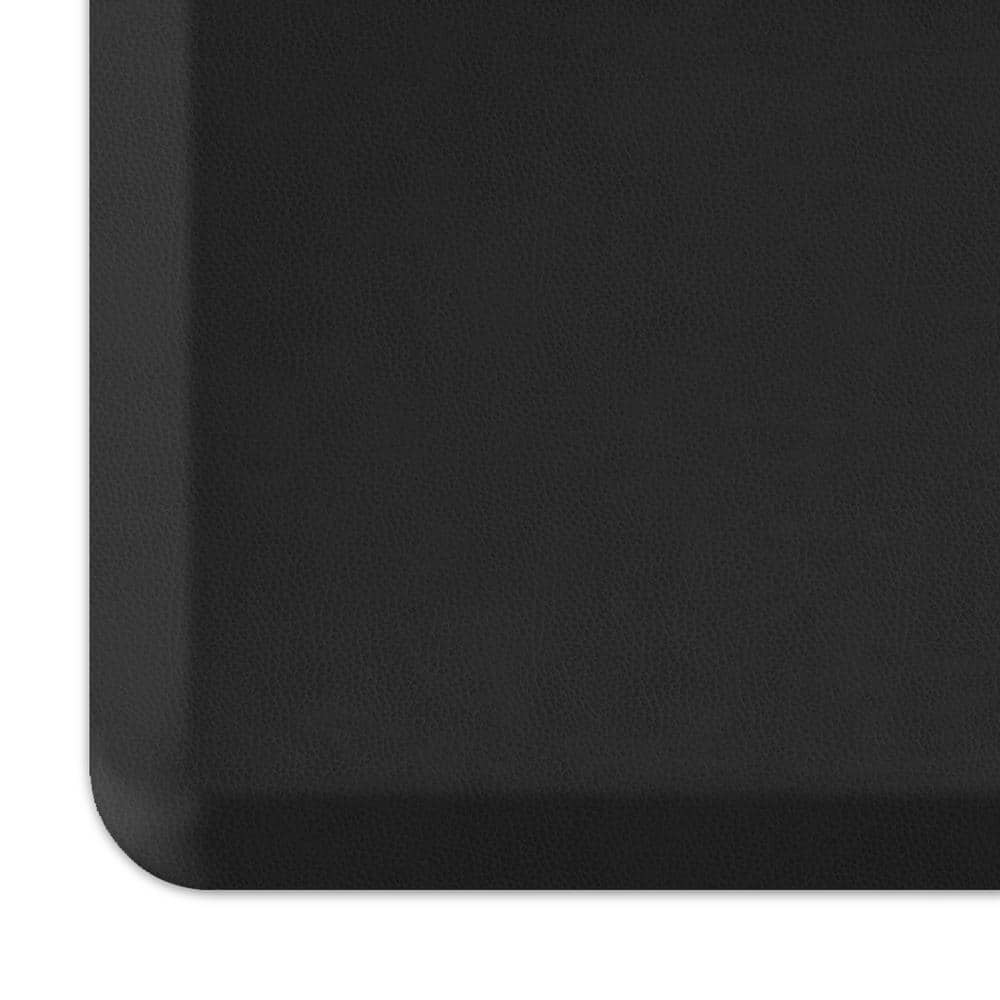 Black Leather Grain Anti-Fatigue Kitchen Mat, 20" x 32"