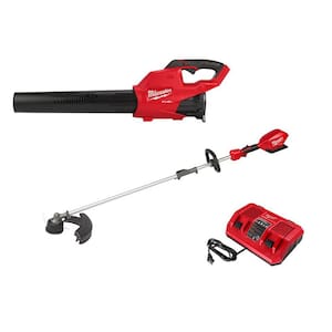 M18 FUEL 18V Lithium-Ion Brushless Cordless Blower, QUIK-LOK String Trimmer and Rapid Charger Combo Kit (3-Tool)