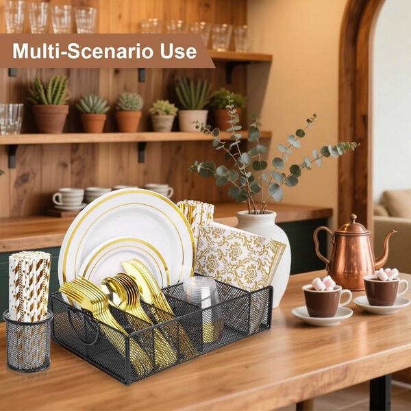 17.54 Large Paper Plate And Silverware Caddy For Kitchen Countertop Use Sales-aholic Code: 3OSTU5TO [ #ad