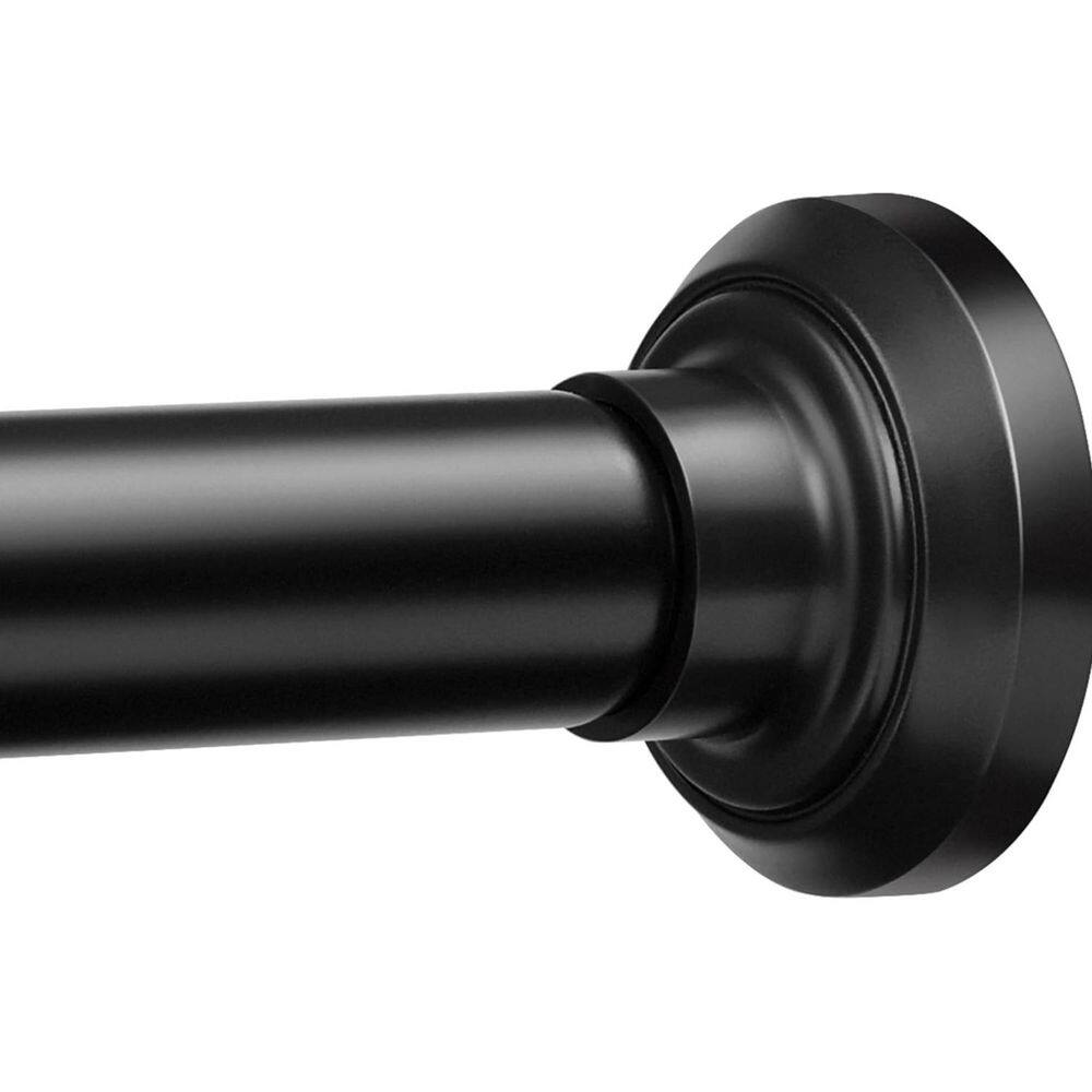 "Matte Black Adjustable Shower Curtain Rod 17.50"" L x 2.50"" W Stainless Steel Spring Tension No Drill Non Slip Never Rust" price history on PriceWatchPro
