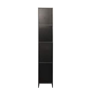 12.4 in. W x 11.8 in. D x 74.8 in. H Black Linen Cabinet with 2-Drawers for Dining Room Kitchen