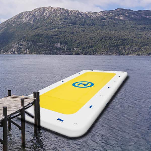 Inflatable Dock Platform 15 x 6 ft. Portable Floating Dock 10-12 people  with Electric Air Pump and Hand Pump