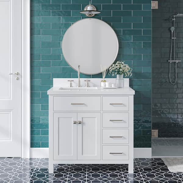 ARIEL Bristol 37 in. W x 22 in. D x 36 in. H Freestanding Bath Vanity ...