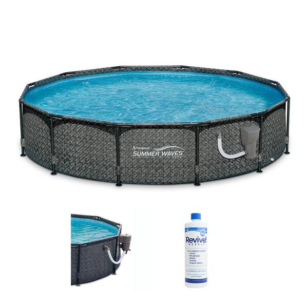 Summer Waves 12 ft. x 33 in. Round Hard Side Above Ground Swimming Pool ...