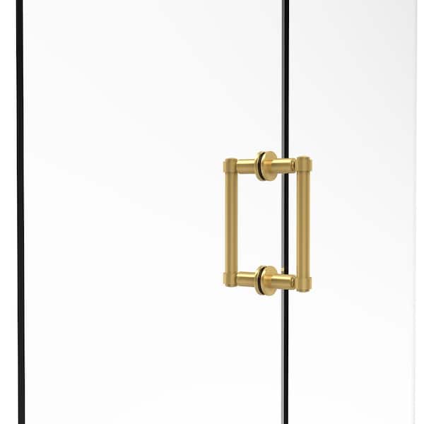 Contemporary 6 in. Back to Back Shower Door Pull in Polished Brass