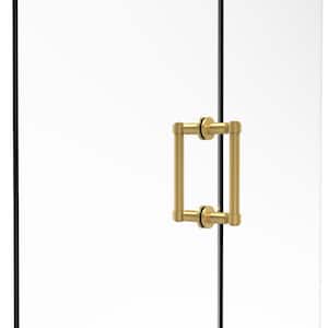 Contemporary 6 in. Back-to-Back Shower Door Pull in Unlacquered Brass