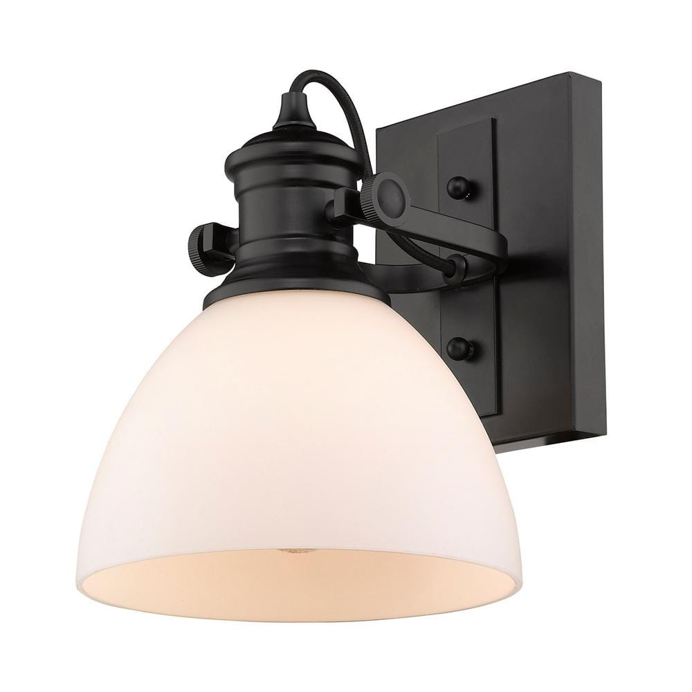 Matte Black Glass Transitional Indoor/Outdoor Light Fixture