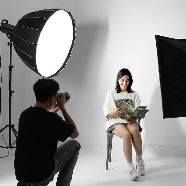 33 in.Parabolic Softbox, Quick Release and Fold, Lightweight, Universal Bowens Mount, 4 Lighting Effects for Photography