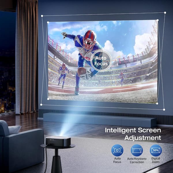 Lukyamzn 1920 x 1080 4K LCD Projector, Wi-Fi and Bluetooth with