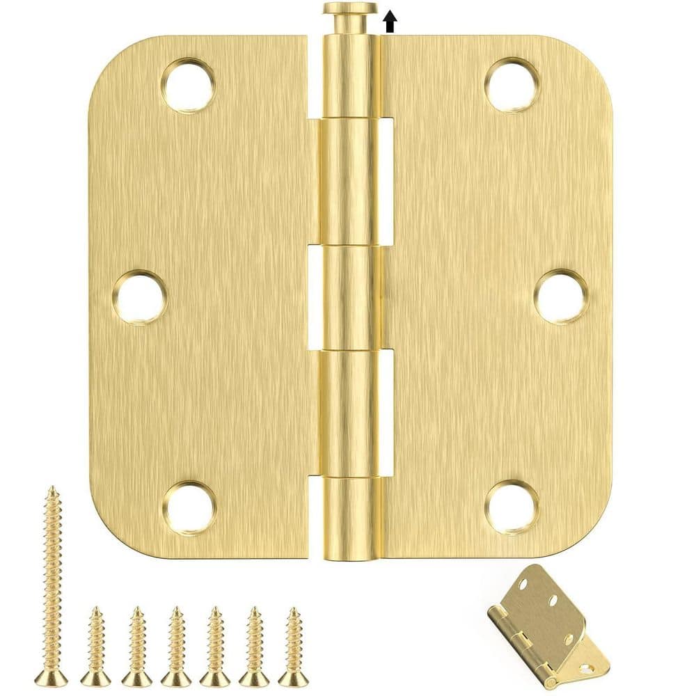 30-Piece Gold 3.5 in. Interior Door Hinges, 5/8 in. Rounded Radius Flat Iron Residential Door Hardware price history on PriceWatchPro