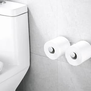 Wall-Mount Dual Post Toilet Paper Holder Double Roll Tissue Holder in Matte Gray