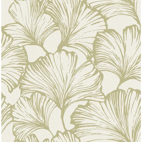 Kyoto Moss Ginkgo Leaf Green Wallpaper Sample
