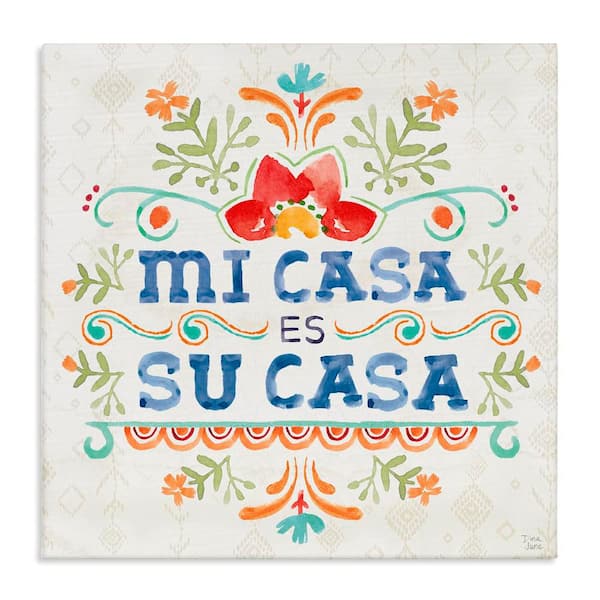 Stupell Industries Our House Pattern by Dina June Gallery Wrapped Unframed Typography Graphic Art Print 24 in. x 24 in.