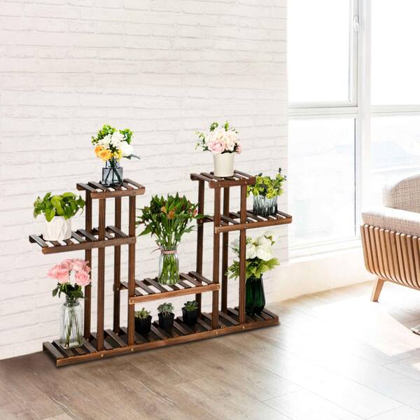 Karl home 28.74 in. Tall Indoor/Outdoor Pine Wood Plant Stand