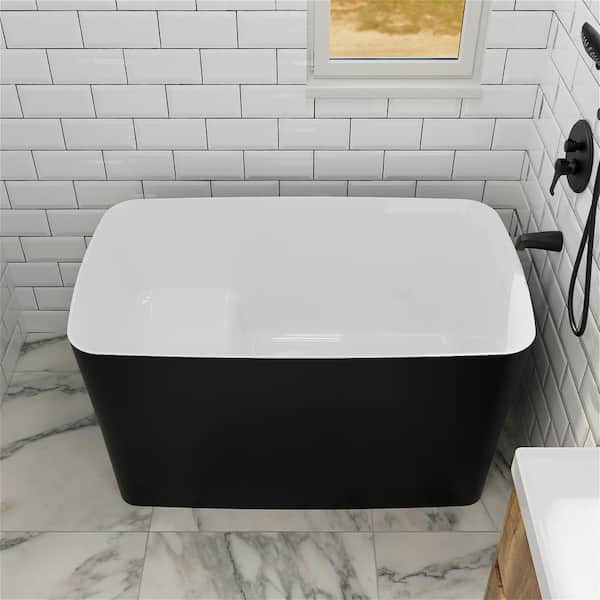 Rapsel LAMI 027 Lavasca Mini 71 L x 36 W X 28 H Freestanding Bathtub in  Matte Black