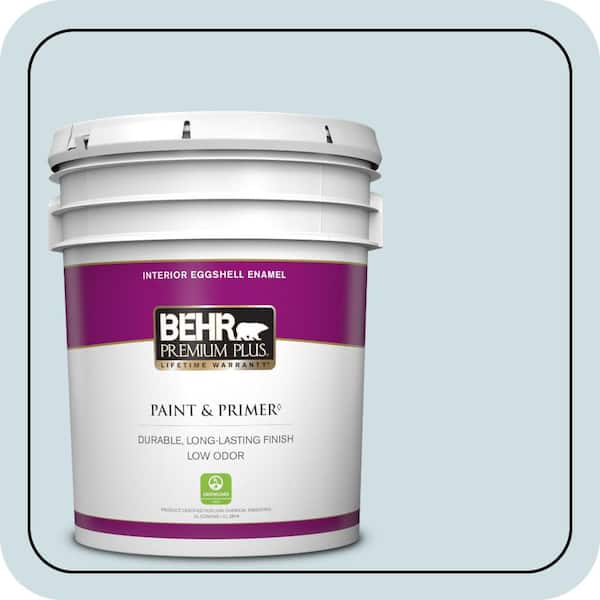 BEHR PREMIUM PLUS 5 gal. Home Decorators Collection #HDC-CT-16B Waterfall Eggshell Enamel Low Odor Interior Paint & Primer