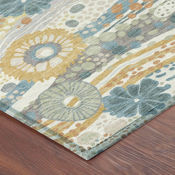 Chantille Machine Washable Indoor/Outdoor Abstract ACN2498 Ivory 10 ft. x 14 ft. Area Rug