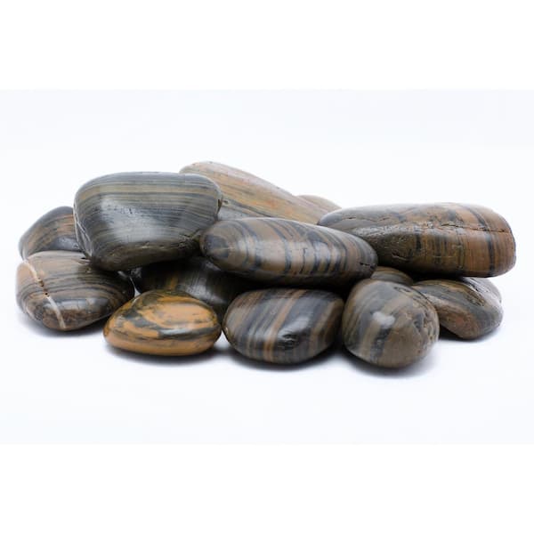 Rain Forest 2 in. to 3 in. 2200 lb. Large Striped Grade A Polished Pebbles