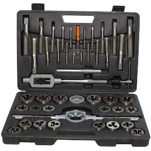 1/4 in. - 1 in. Carbon Steel NC and NF Tap and Die Set (45-Piece)